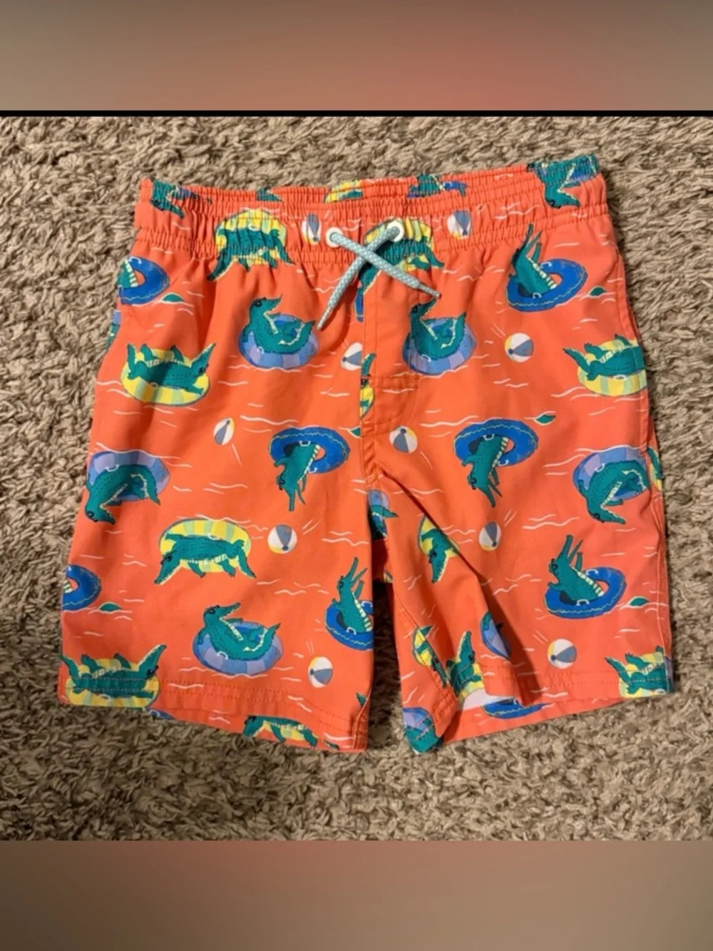 Wonder Nation Dinosaur Print Boys’ Swim Trunks